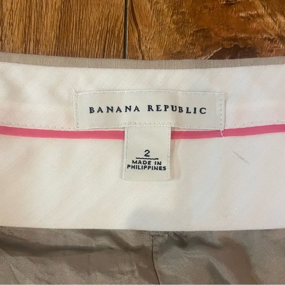 BANANA REPUBLIC Women’s Tan Silk Linen Cropped Ankle Pant Size 2 - Picture 7 of 13